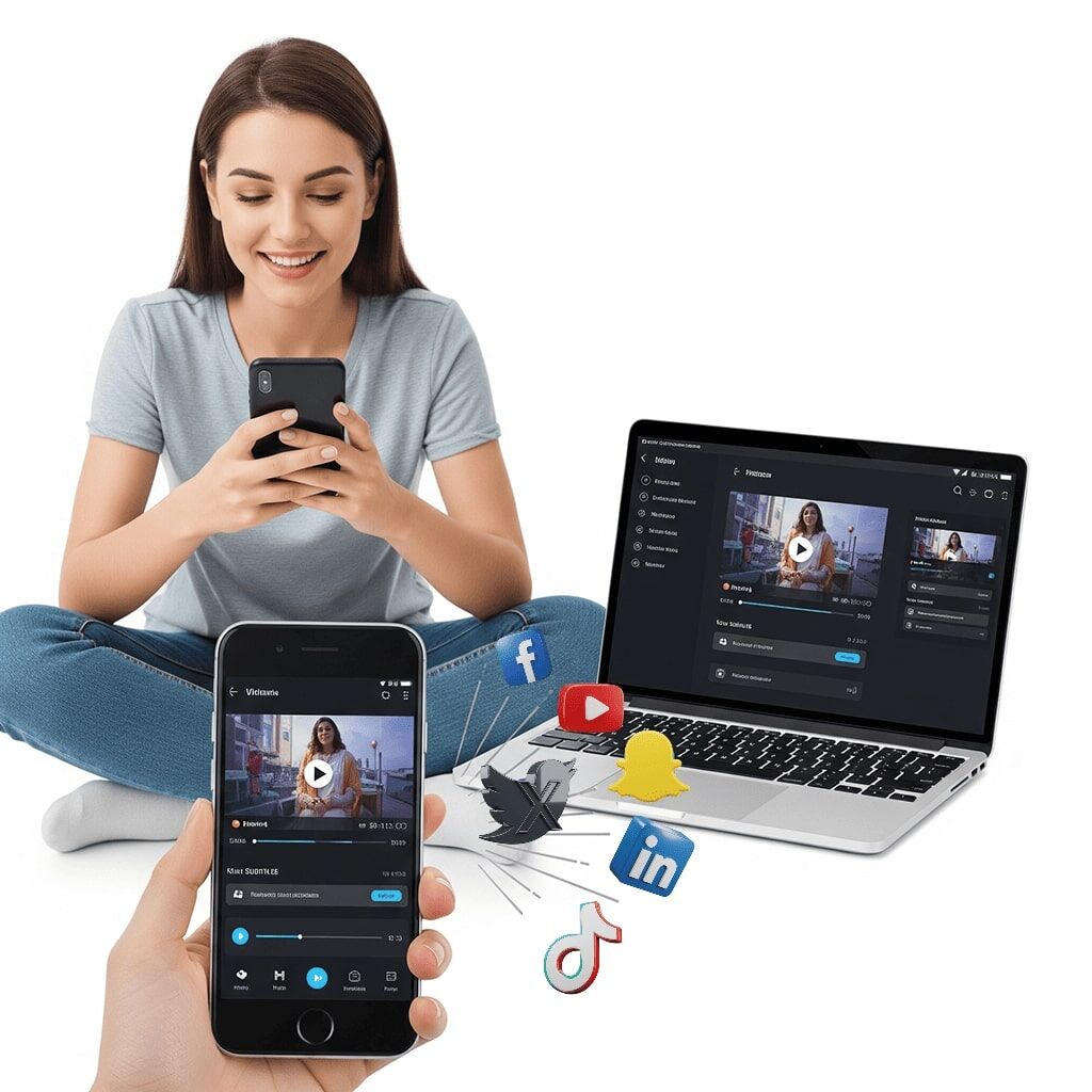 Pustaka video luar talian Vidcombo menunjukkan video yang dimuat turun disusun mengikut platform dan tarikh